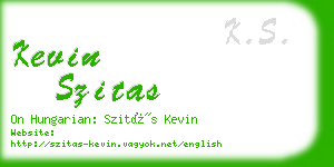 kevin szitas business card